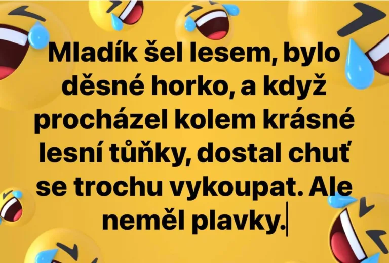 VTIP: Mladík šel lesem, bylo děsné horko, a když procházel kolem krásné lesní tůňky..