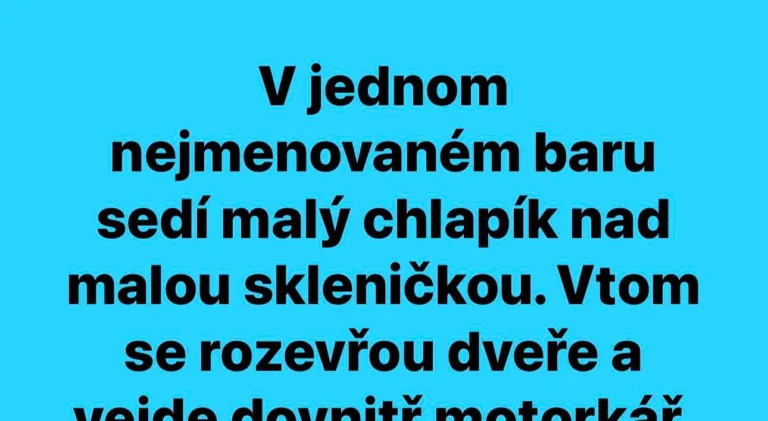 VTIP: V jednom nejmenovaném baru sedí malý chlapík nad malou skleničkou.