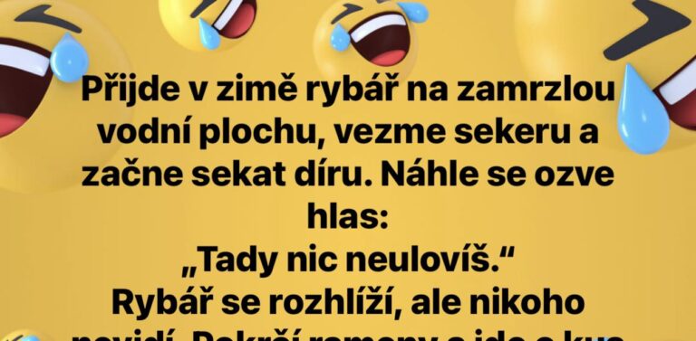 VTIP: Přijde v zimě rybář na zamrzlou vodní plochu, vezme sekeru a začne sekat díru….